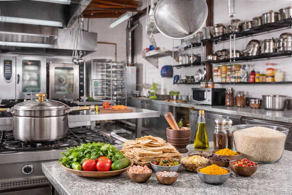 بخش آماده سازی در آشپزخانه صنعتی